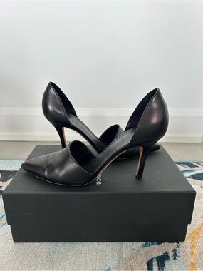 Vince Black Pointed-Toe D'Orsay Stiletto Heels